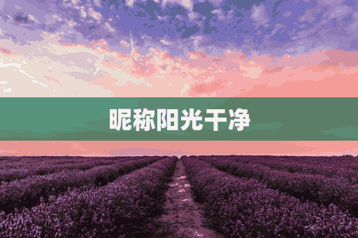 昵称阳光干净